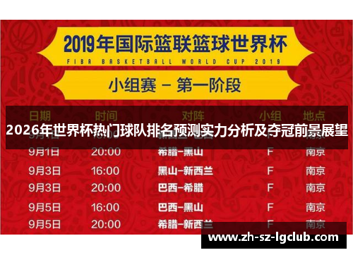 2026年世界杯热门球队排名预测实力分析及夺冠前景展望
